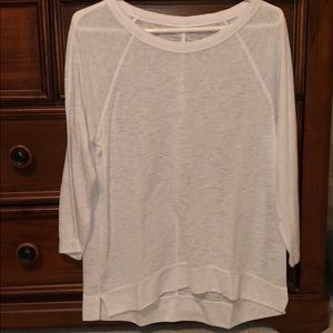 LOFT white quarter sleeve top